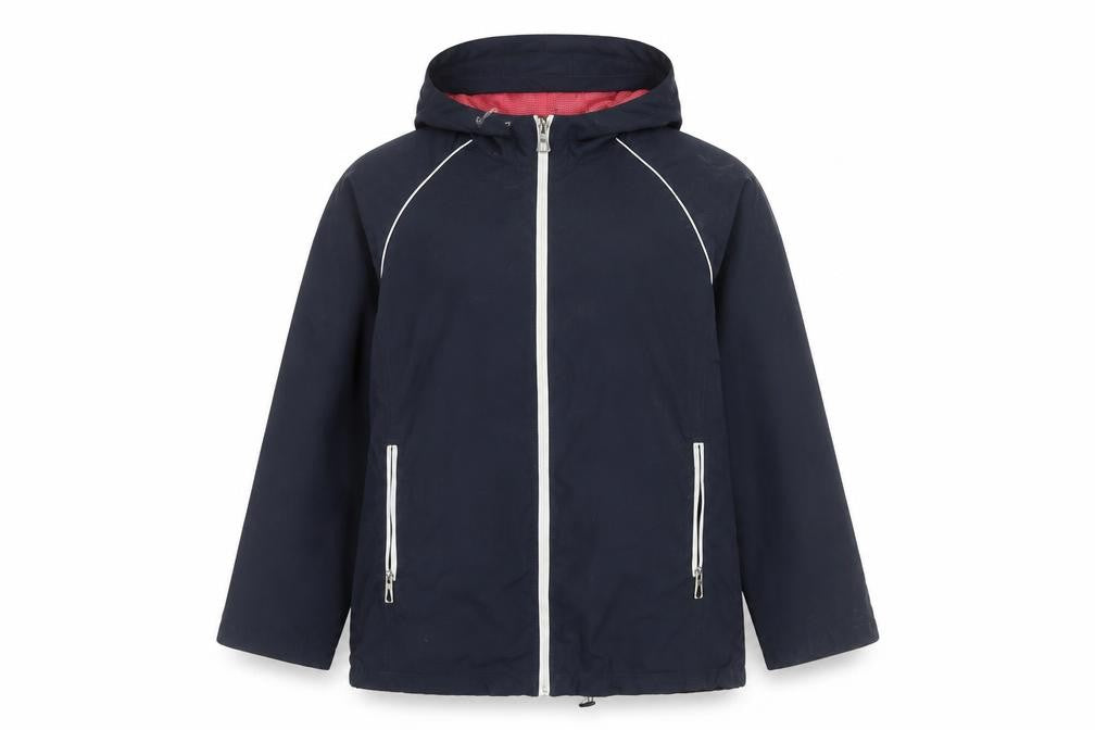 Le Tigre Womens Blue Small Hooded Windbreaker Jacket With Pockets