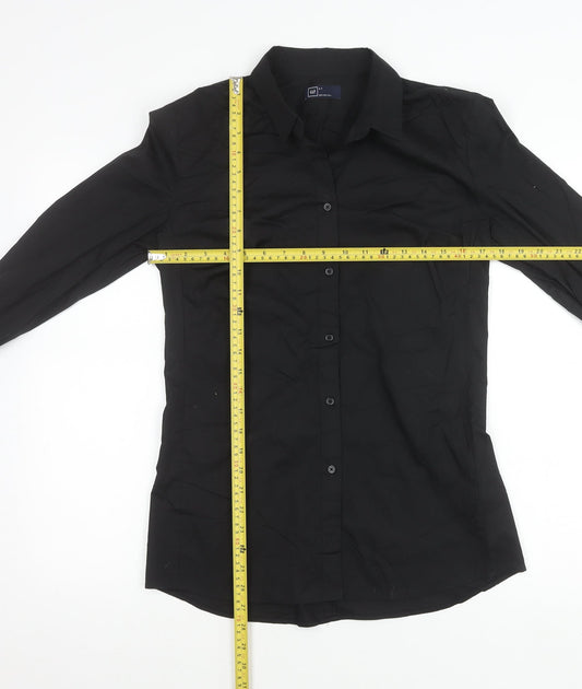 GAP Women's Black Long Sleeve Button-Up Shirt Size 8 Tall Cotton