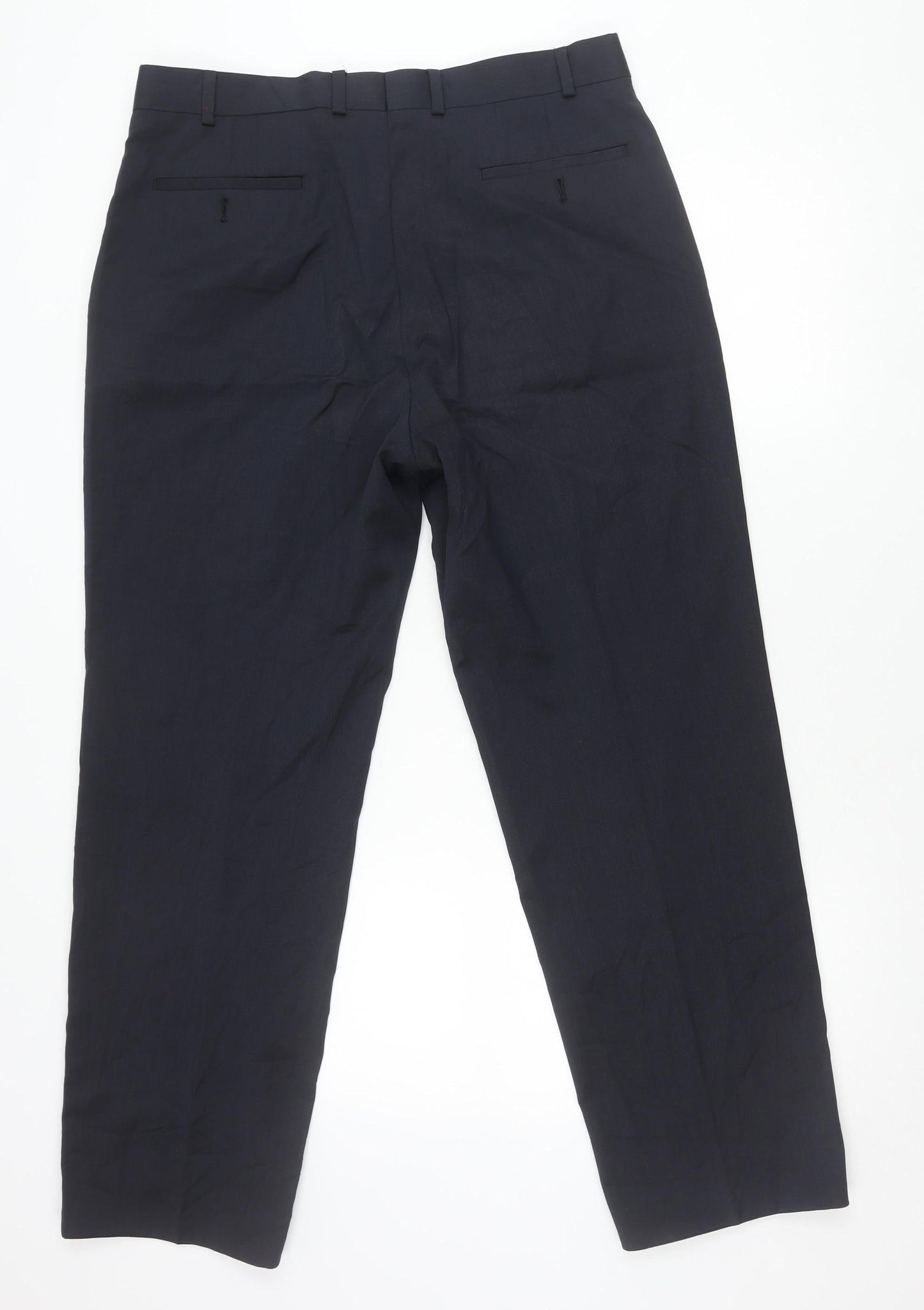 Austin Reed Men’s Black 36S Dress Pants Wool Blend Trousers
