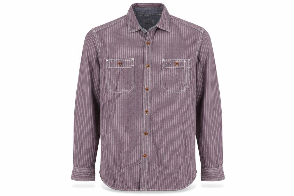 Marks and Spencer North Coast Men’s Purple Striped Cotton Shirt L