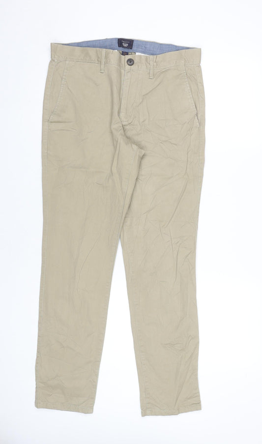 Gap Men's Beige Skinny Khaki Trousers Size 31x30 Slim Fit Cotton