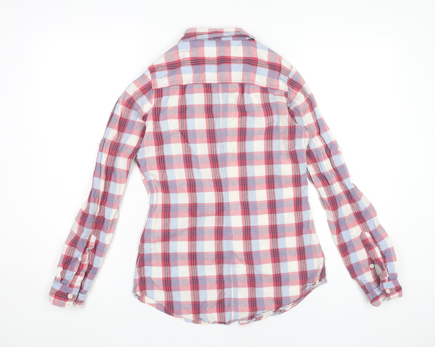 Fat Face Women’s Multicoloured Check Cotton Long Sleeve Button-Up Shirt Size 8