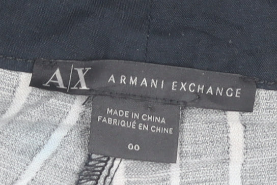 Armani Exchange Womens Black Striped 2XS Chino Trousers