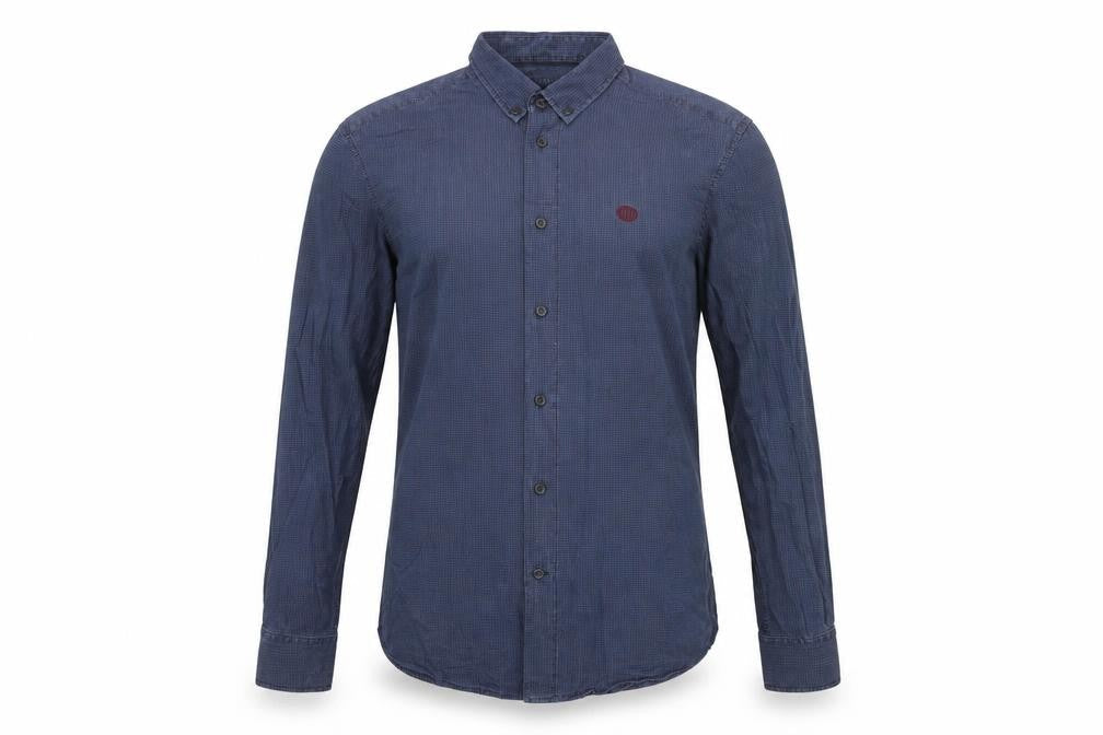 Front view of Henri Lloyd Men’s Blue Cotton Button-Up Shirt M Regular Fit