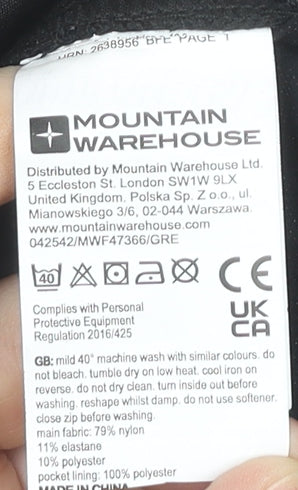 Mountain Warehouse Men’s Grey 36S Chino Trousers Stretch Quick Dry
