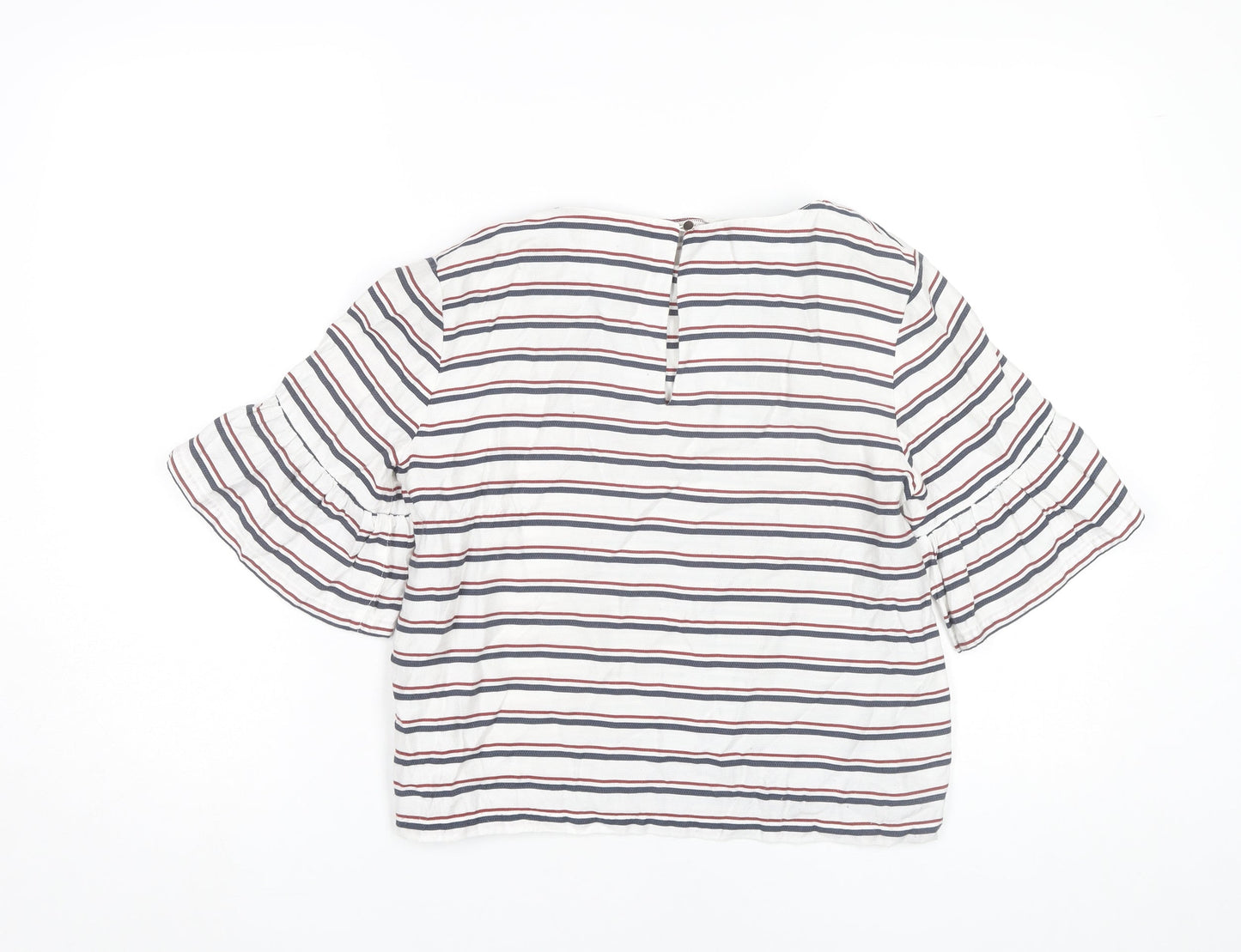 Forever New Womens Striped Blouse Size 10 Multicoloured Flared Sleeve