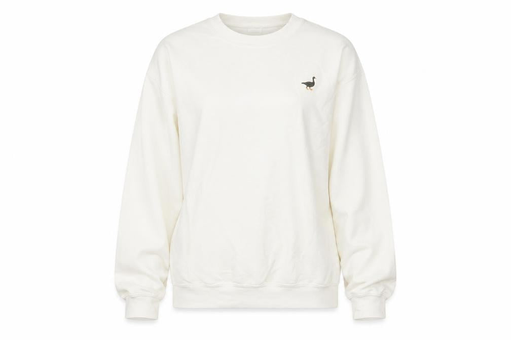 G&G Womens White Medium Pullover Sweatshirt with Logo