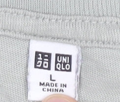 Uniqlo Women Green L Cropped Cotton T-Shirt Casual Top