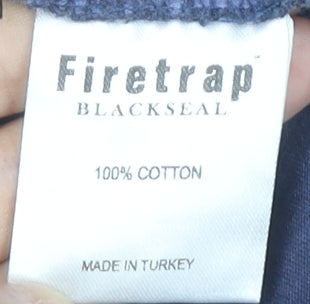 Firetrap Womens Blue Floral Tank Top Sleeveless Cotton M