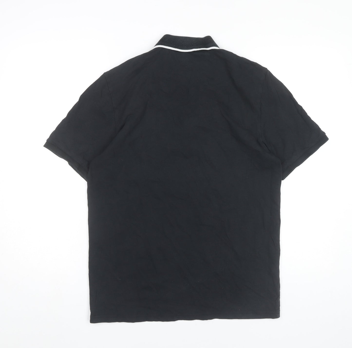 FILA Men’s Black Polo Shirt M Short Sleeve Cotton Stretch
