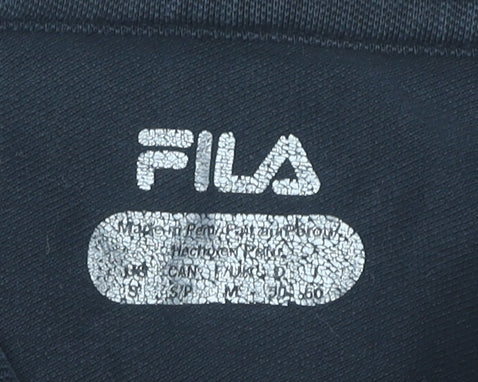 FILA Men’s Black Polo Shirt M Short Sleeve Cotton Stretch