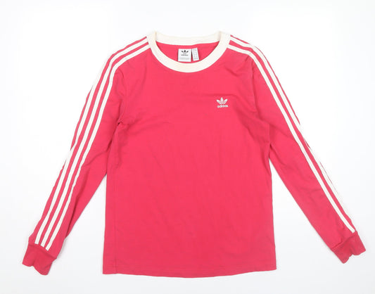 Adidas Womens Pink Long Sleeve Jersey T-Shirt Size 8