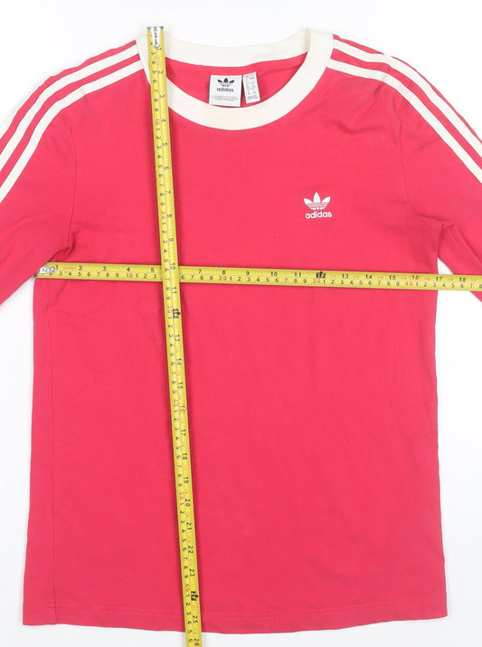Adidas Womens Pink Long Sleeve Jersey T-Shirt Size 8