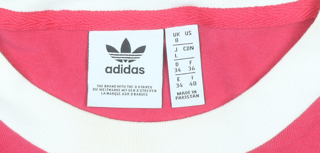 Adidas Womens Pink Long Sleeve Jersey T-Shirt Size 8