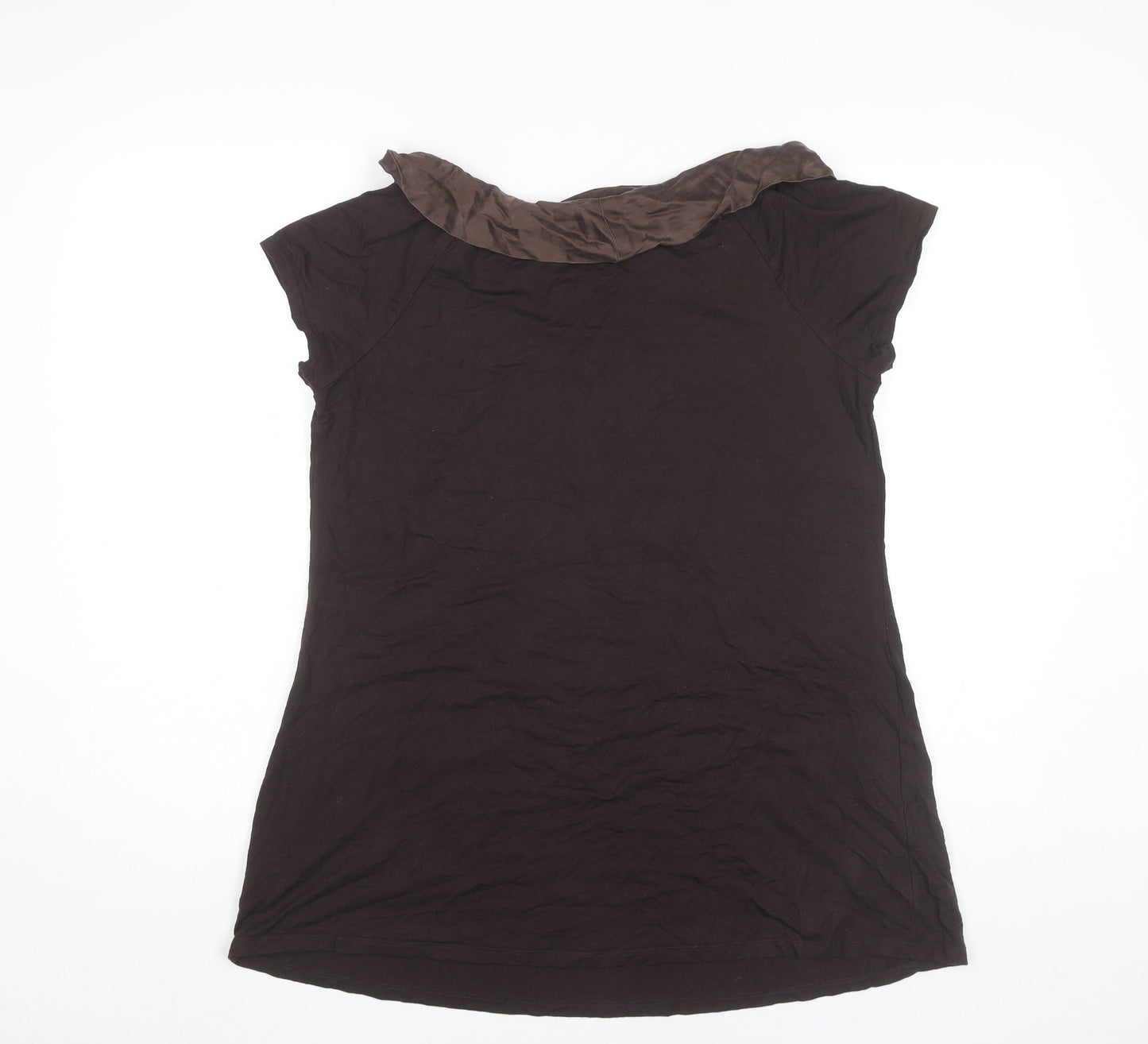 Next Maternity Womens Brown Size 14 Tunic Blouse Cowl Neck Stretch