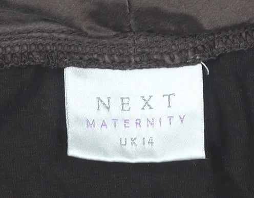 Next Maternity Womens Brown Size 14 Tunic Blouse Cowl Neck Stretch