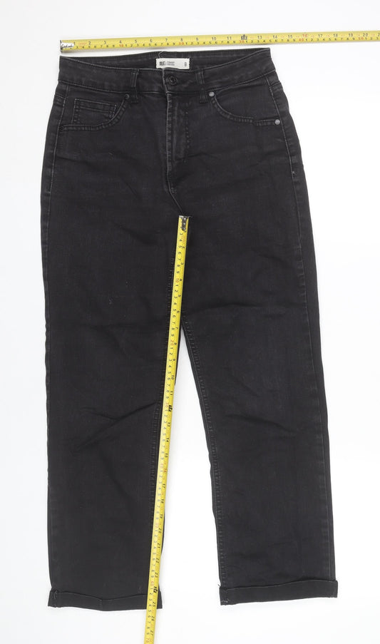 RE: Women’s Black Straight High Rise Stretch Jeans Size 8 Regular
