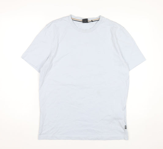 BOSS Men's Blue Cotton Crew Neck Short Sleeve T-Shirt Size M