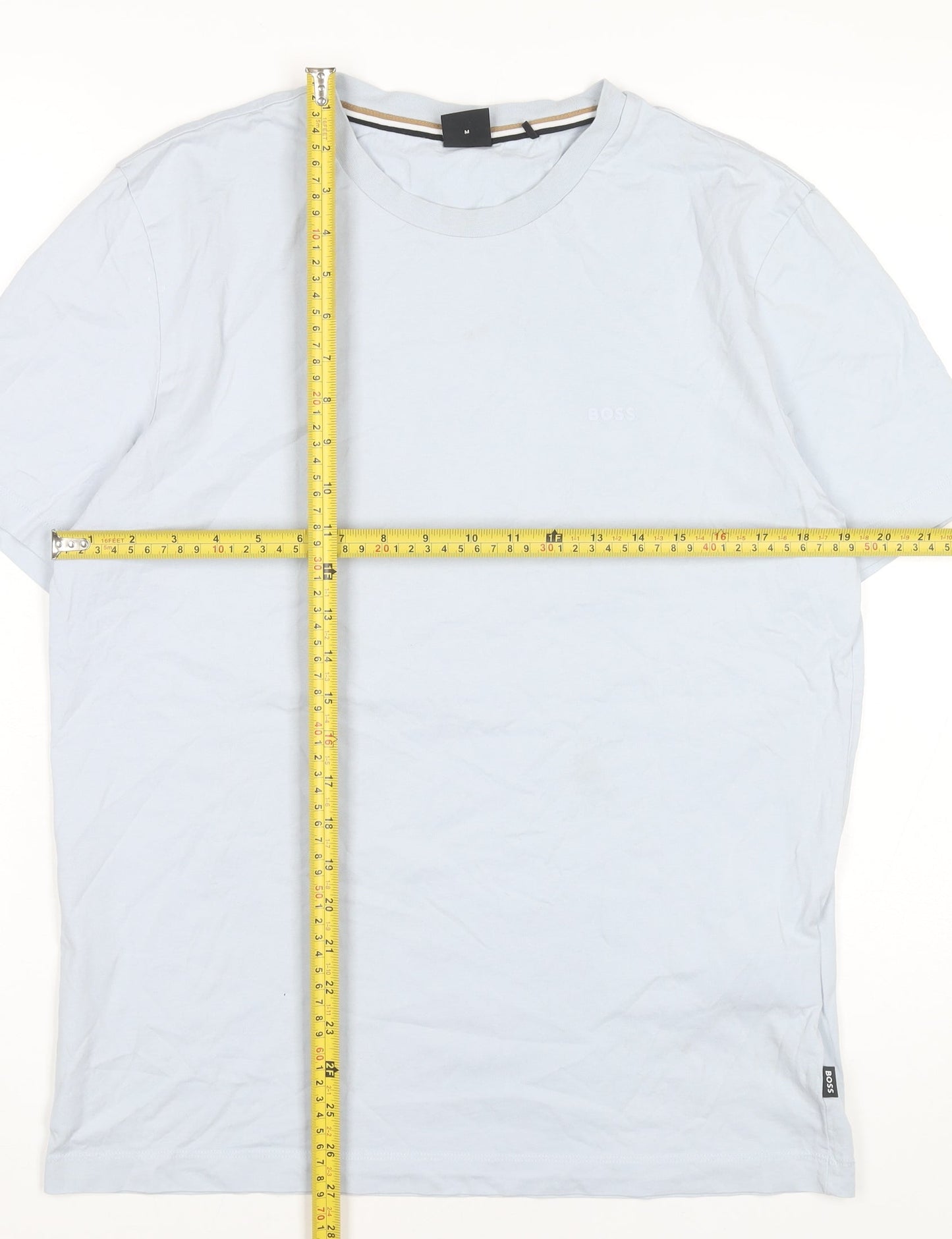 BOSS Men's Blue Cotton Crew Neck Short Sleeve T-Shirt Size M
