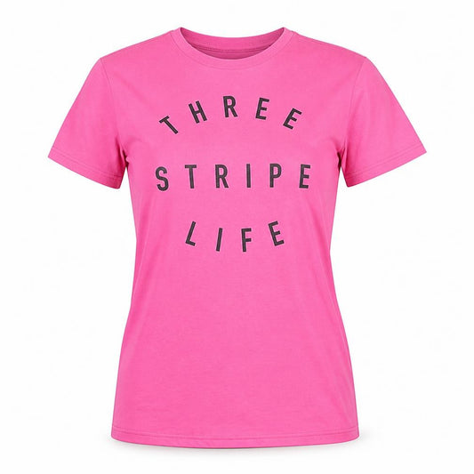 Womens UK Size L adidas Pink Polyester Blend T-Shirt