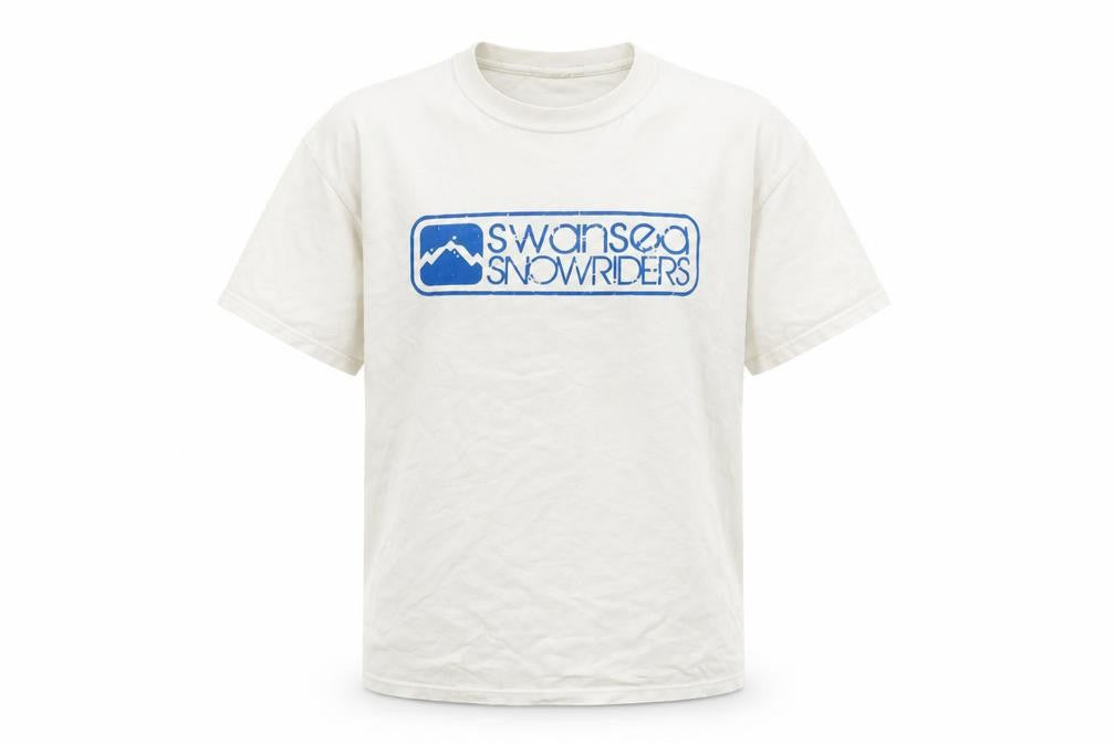 Fruit of the Loom Men's White Swansea Snowriders T-Shirt L Short Sleeve