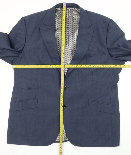 Remus Uomo Men’s Blue Wool Slim Fit Blazer Jacket 50R