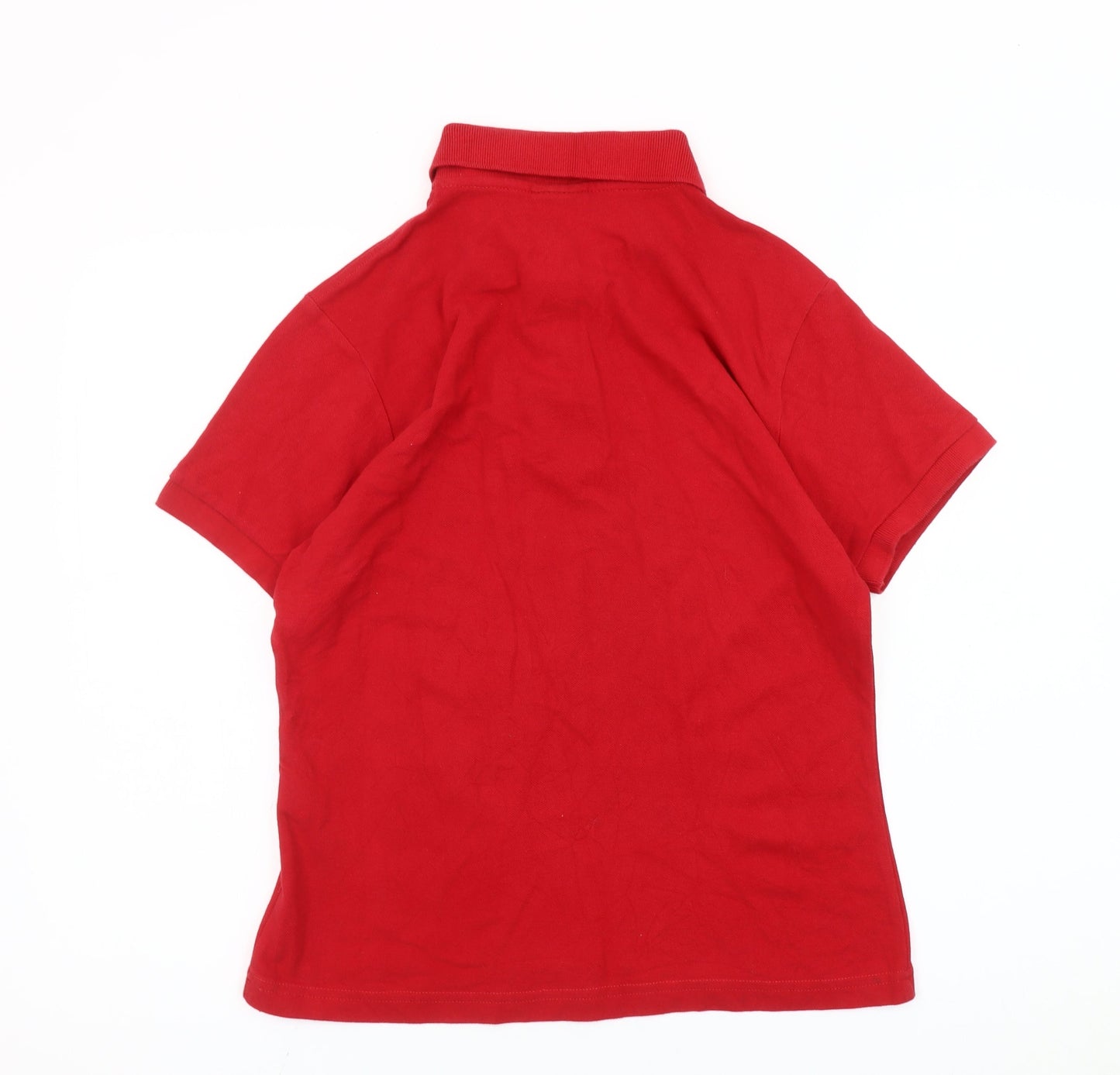 Lacoste Women’s Red Polo Shirt Size 14 Short Sleeve Cotton