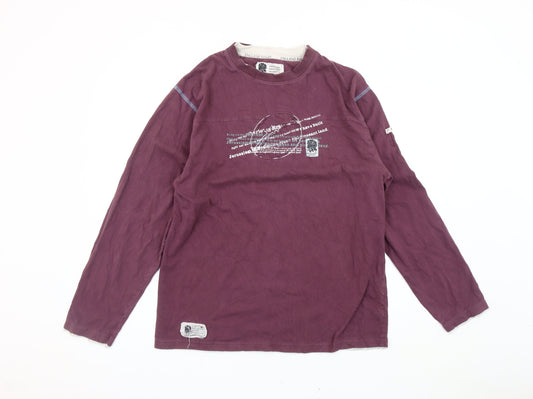 England Rugby Mens Purple Long Sleeve Graphic T-Shirt Size L Cotton