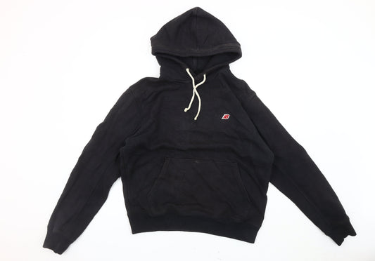 New Balance Men’s Black Pullover Hoodie M Logo Fleece Sweatshirt