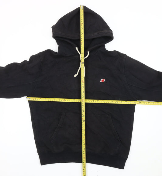 New Balance Men’s Black Pullover Hoodie M Logo Fleece Sweatshirt