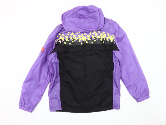 Manchester 2002 Commonwealth Games Men’s Purple Black Hooded Windbreaker Jacket Size S