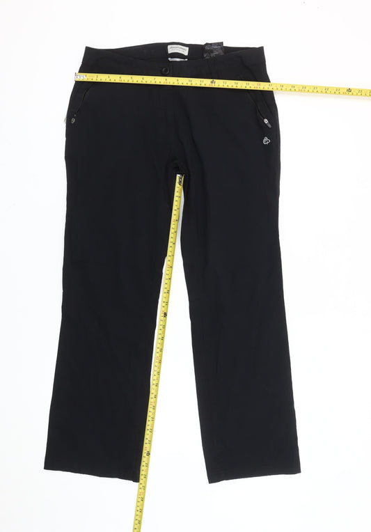 Craghoppers Womens Black Cargo Trousers Size 12 Regular Outdoor Travel
