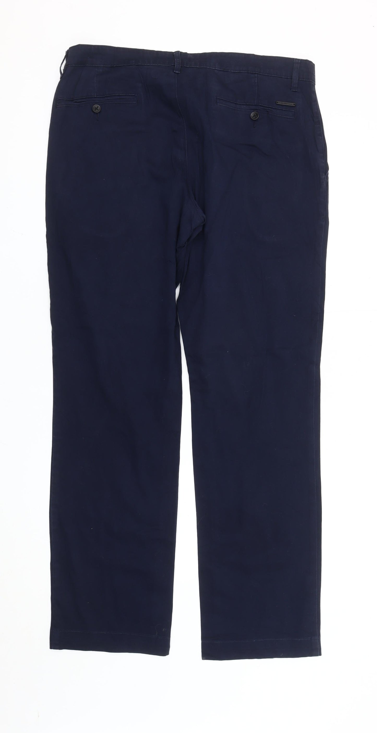 Calvin Klein Jeans Mens Blue Chino Trousers 36W 32L Straight Fit