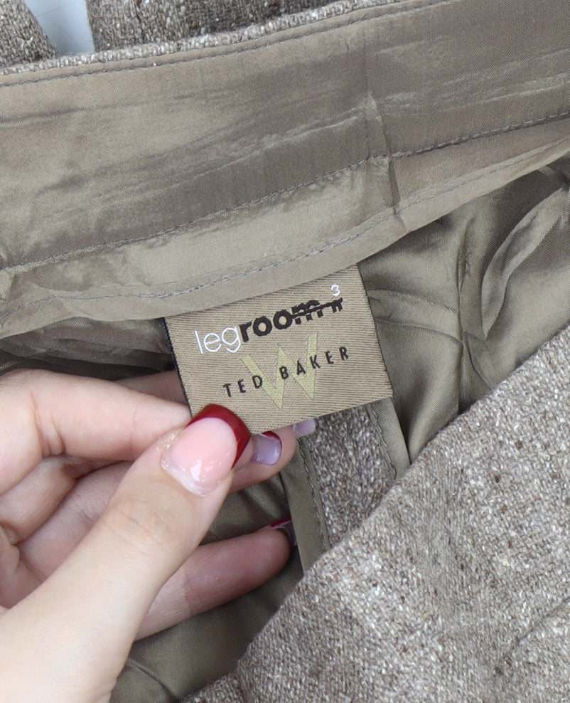 Ted Baker Women’s Beige Wool Blend Dress Pants Trousers Size 10
