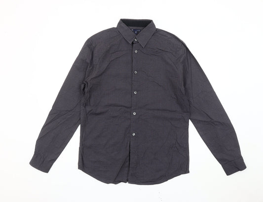 Gap Men's Grey Slim Fit Cotton Long Sleeve Button-Up Shirt Size S