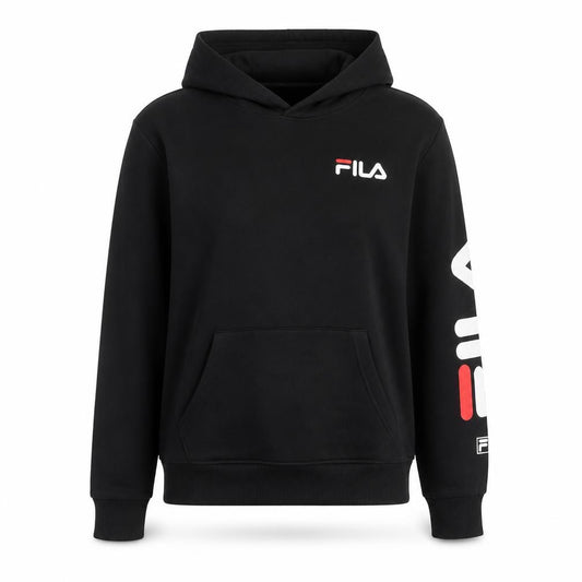 Womens UK 12 Regular FILA Black Pullover Hoodie