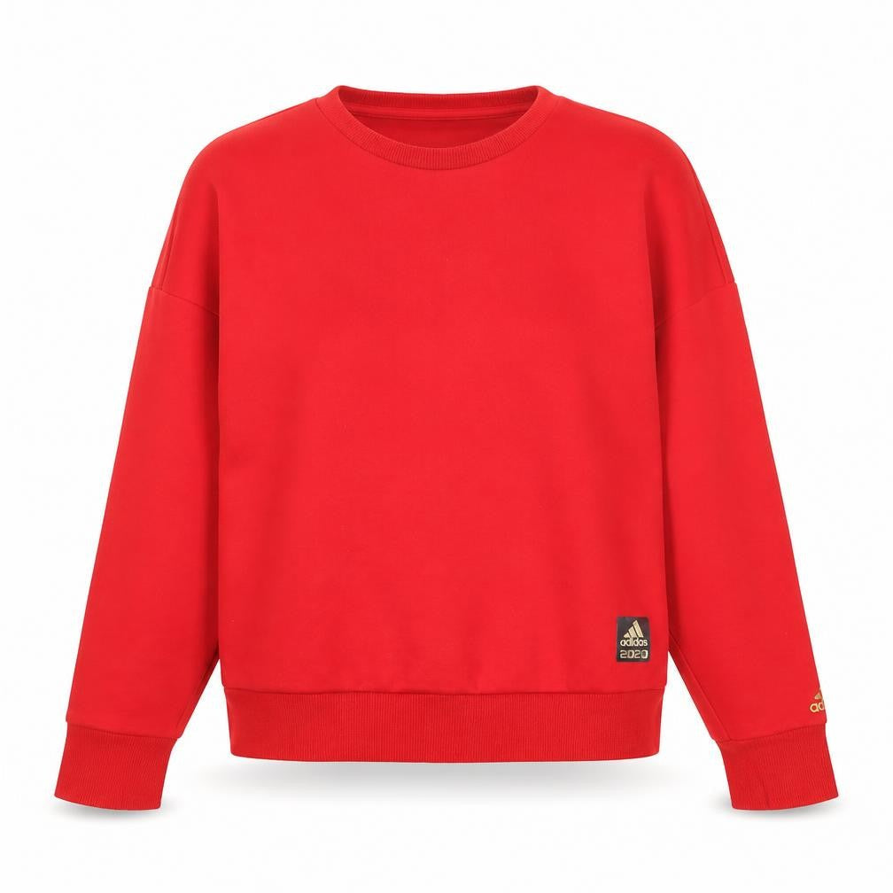 Womens UK 8 Regular adidas Red Pullover Sweatshirt