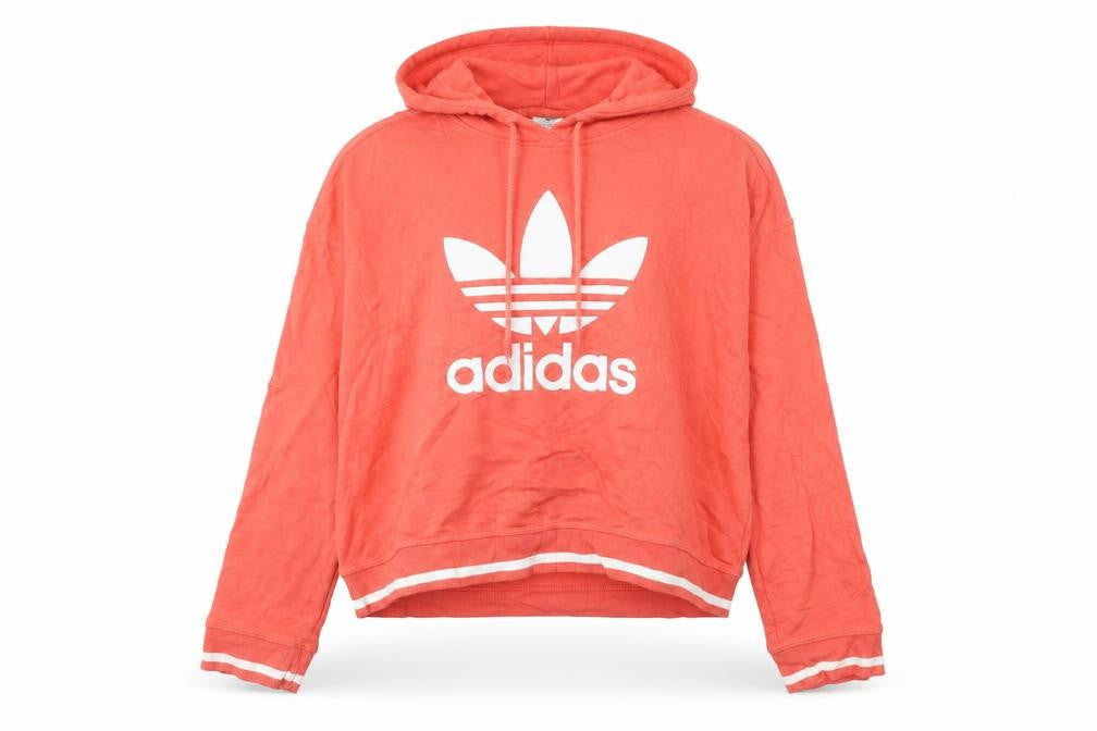Womens UK 12 Regular adidas Orange Pullover Hoodie