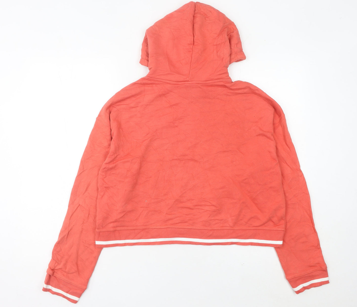 Adidas Womens Orange Pullover Hoodie Size 12 Logo Sportswear