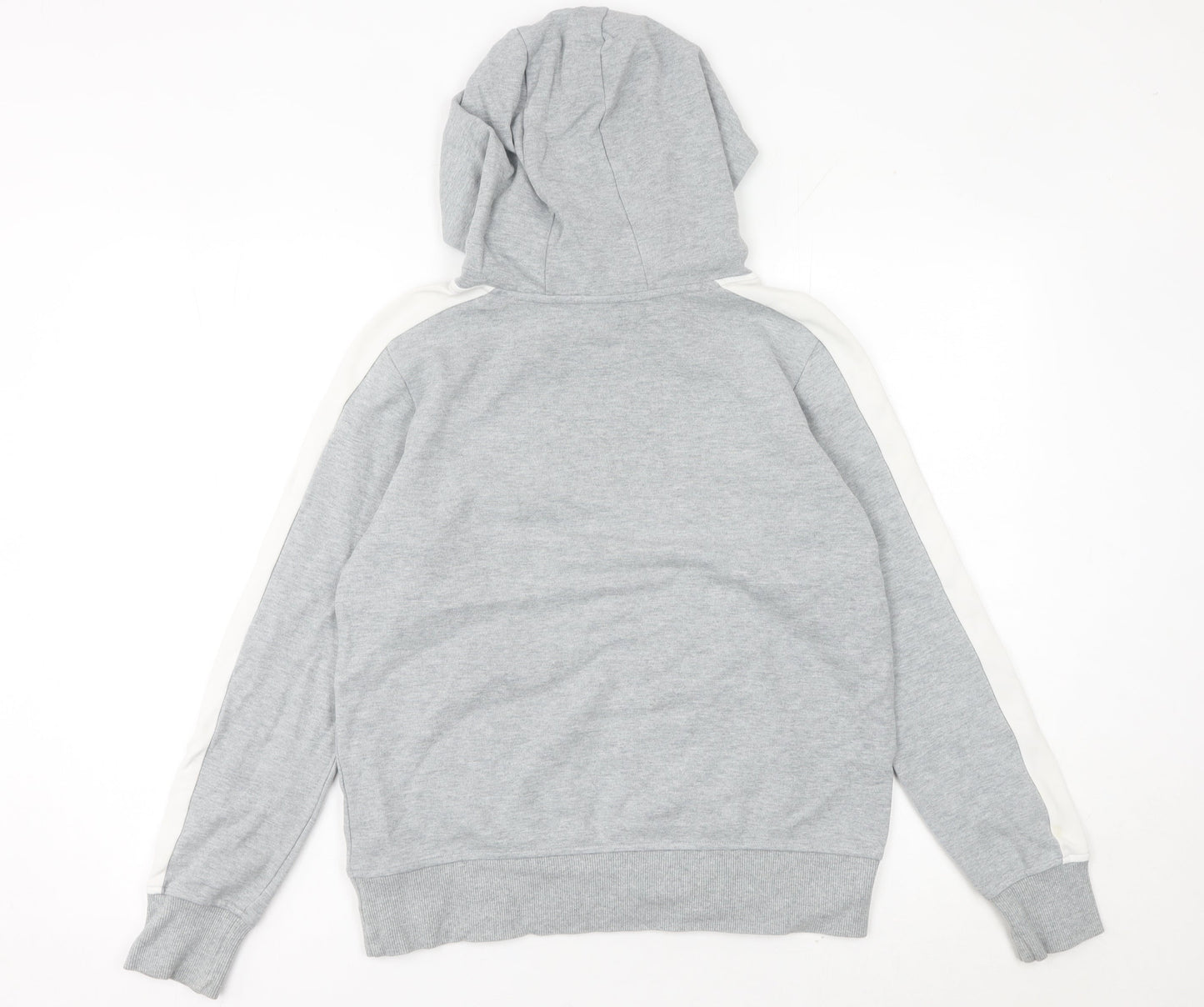 Skechers Womens Grey Hoodie Size 8 Pullover Logo Hooded Sweatshirt