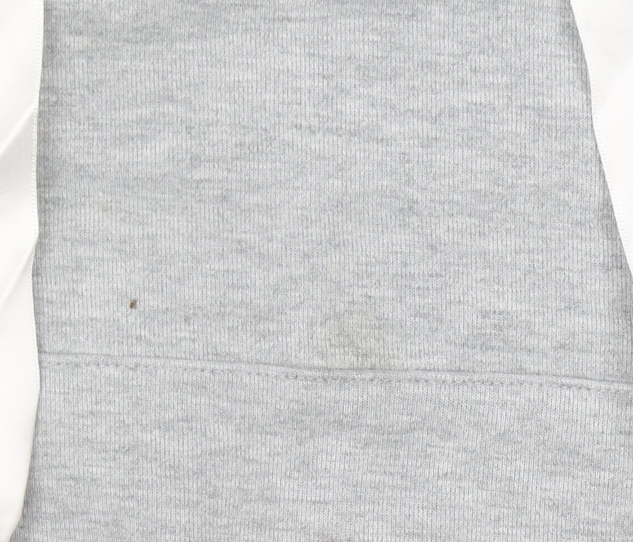 Skechers Womens Grey Hoodie Size 8 Pullover Logo Hooded Sweatshirt