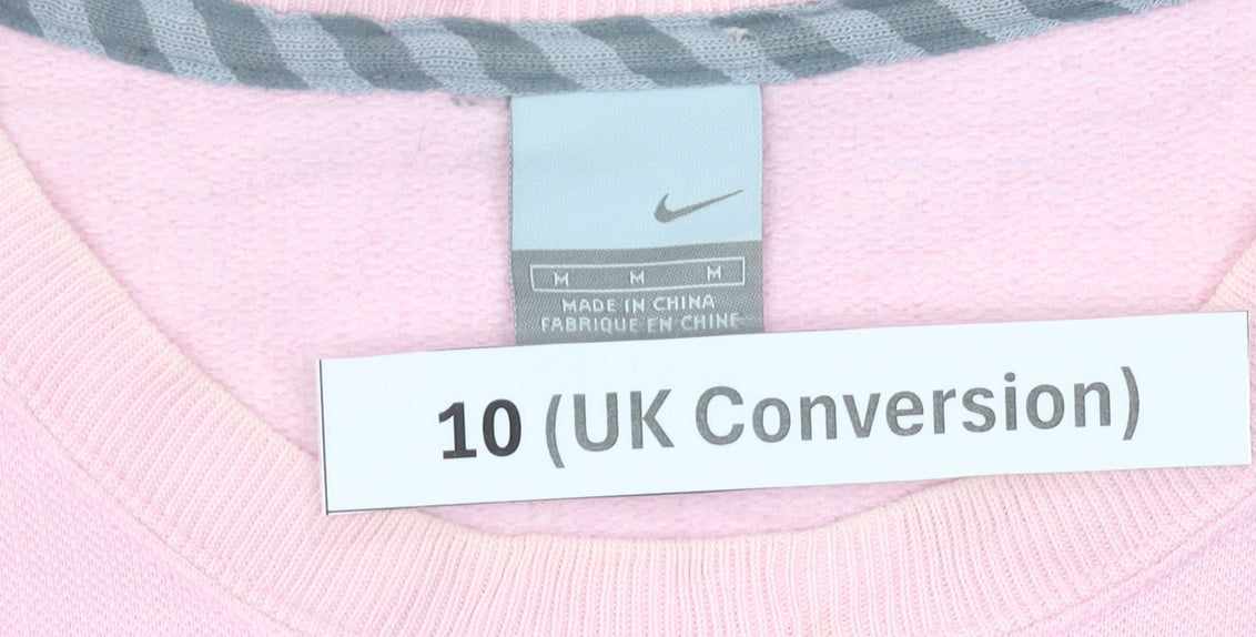 Nike Womens Pink Sweatshirt Size 10 Crew Neck Logo Pullover
