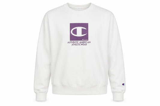Womens UK S Regular Champion White Pullover Sweatshirt