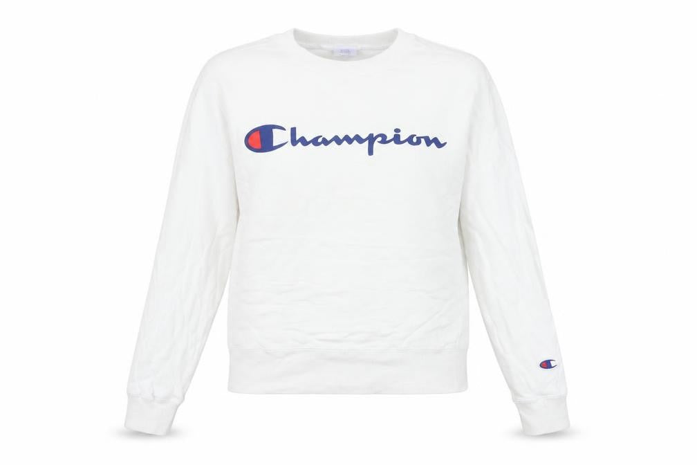 Womens UK XS Regular Champion White Pullover Sweatshirt