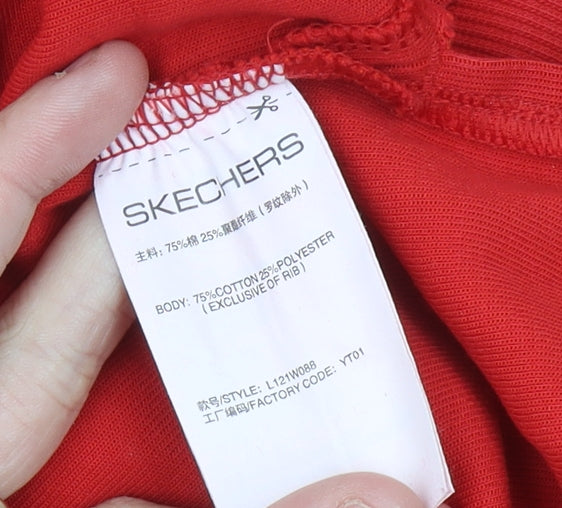 Skechers Women’s Red Logo Jumper Dress Size 8 Hoodie Casual