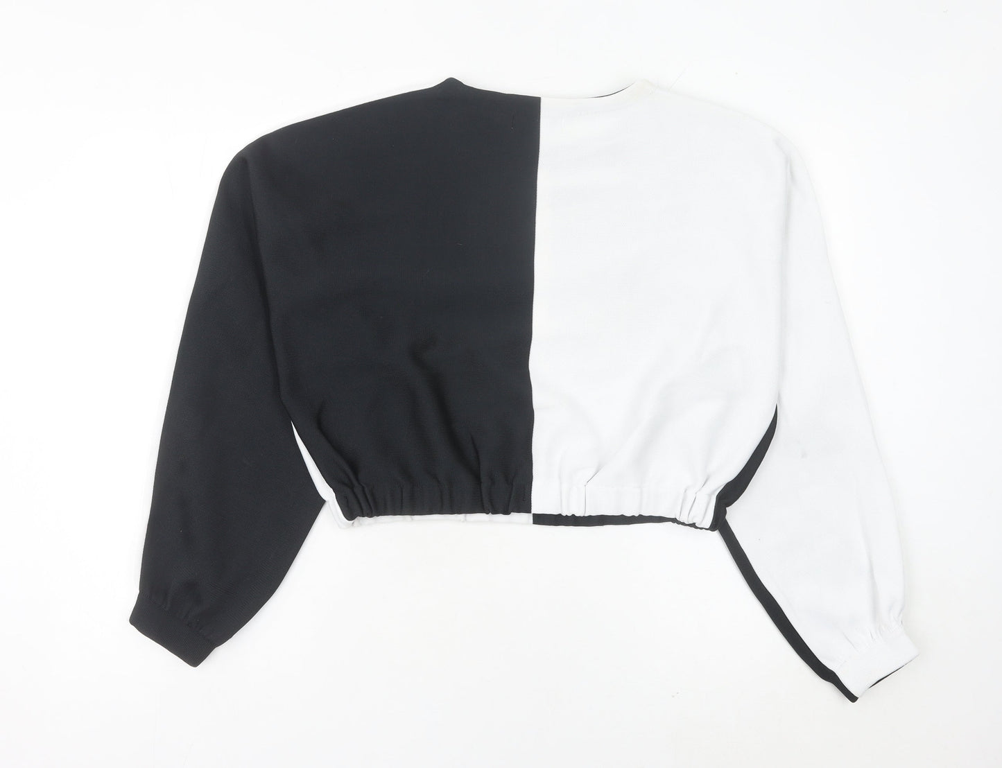 Adidas Women’s Black White Colourblock Sweatshirt UK 8 Logo Crew Neck