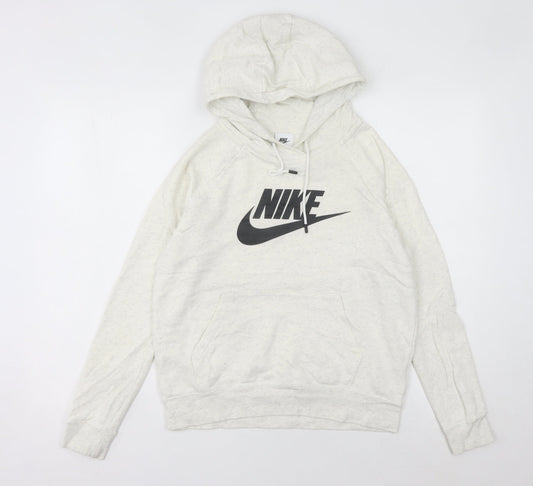Nike Womens Ivory Pullover Hoodie Size 8 Regular Fit with Logo
