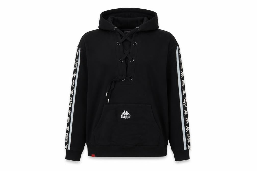 Womens UK 10 Regular Kappa Black Pullover Hoodie