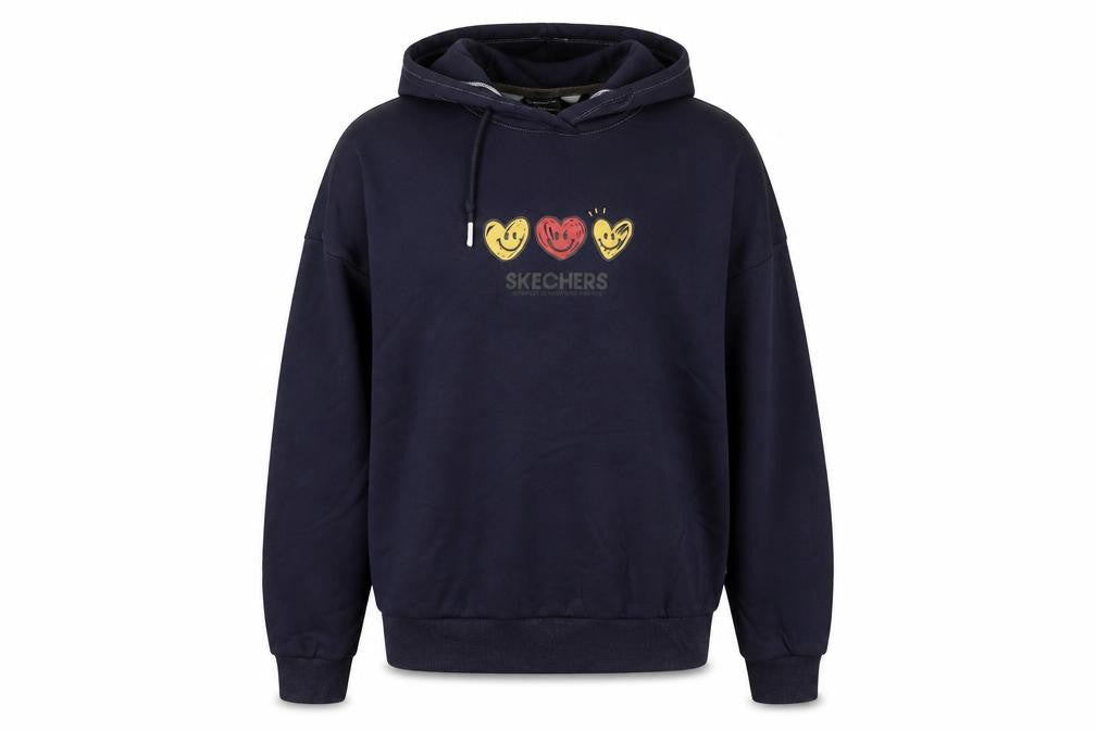Womens UK 10 Relaxed Skechers Blue Pullover Hoodie