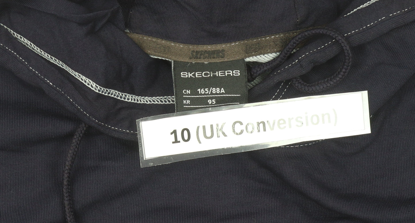 Skechers Women’s Blue Pullover Hoodie Size 10 Long Sleeve Graphic